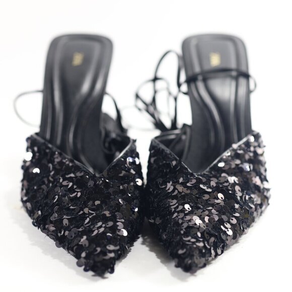 Zara Sequins lace up heeled shoes - Picture 3 of 6